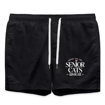 Tee de l’avocat des chats seniors - Short de bain - noir - Devant - AI Model Male 185 light (185cm)