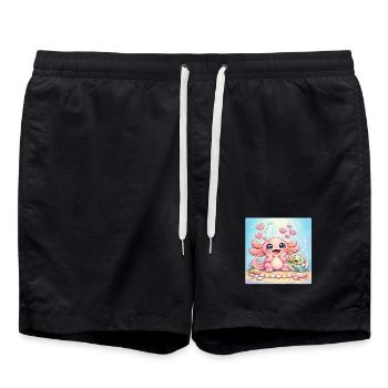 The sweet friendship of sea creatures - Swim Trunks - black - Front - AI Model Male 185 light (185cm)