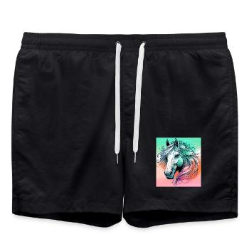 horse - Swim Trunks - black - Front - AI Model Male 185 light (185cm)