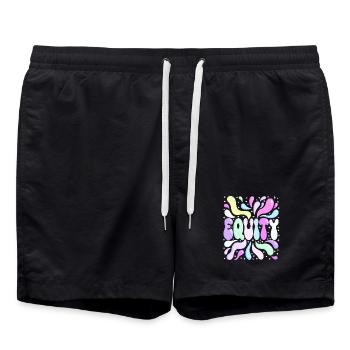 Equality Bright Pastel Party - Badeshorts - Schwarz - Vorne - AI Model Male 185 light (185cm)