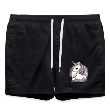 Einhorn Einhörner Einhornfan Einhornliebhaber - Badeshorts - Schwarz - Vorne - AI Model Male 185 light (185cm)