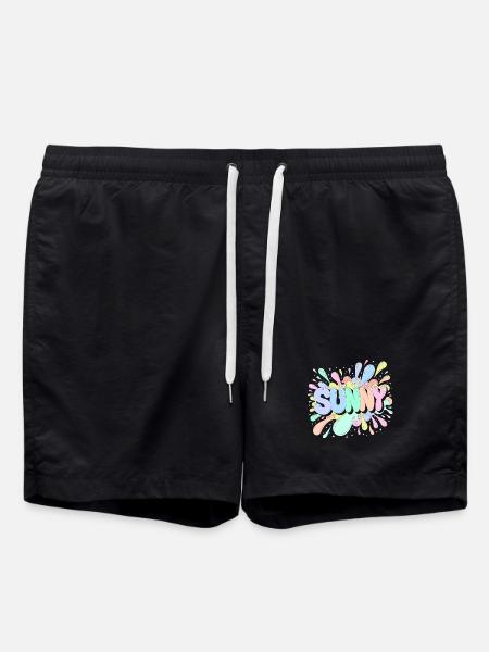 Sunny Splash Pastel Buchstaben - Badeshorts - Schwarz
