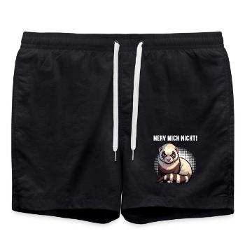 Nerv Mich Nicht Frettchen Frettchenbesitzer - Badeshorts - Schwarz - Vorne - AI Model Male 185 light (185cm)