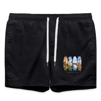 Paraguay Urlaub Travel – Südamerika Kultur Motiv - Badeshorts - Schwarz - Vorne - AI Model Male 185 light (185cm)