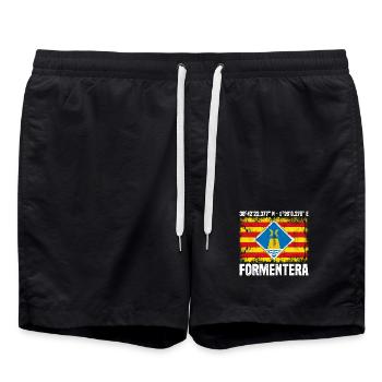Formentera Koordinaten - Badeshorts - Schwarz - Vorne - AI Model Male 185 light (185cm)