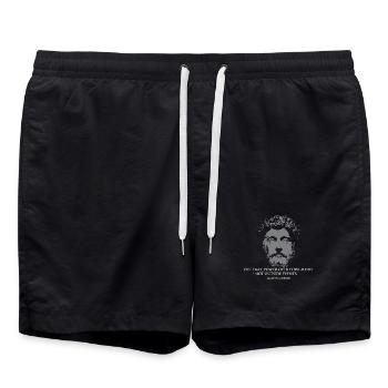 Citation stoïcienne de Marc Aurèle - Short de bain - noir - Devant - AI Model Male 185 light (185cm)