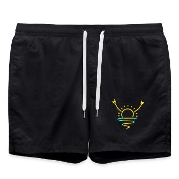 Rock the Sunrise - Badeshorts - Schwarz - Vorne - AI Model Male 185 light (185cm)