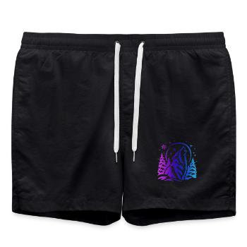 Wolf im Winterwald - Badeshorts - Schwarz - Vorne - AI Model Male 185 light (185cm)