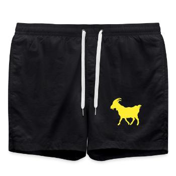 G.O.A.T Ziege gelb - Badeshorts - Schwarz - Vorne - AI Model Male 185 light (185cm)