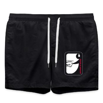 Logo weiß rot - Badeshorts - Schwarz - Vorne - AI Model Male 185 light (185cm)