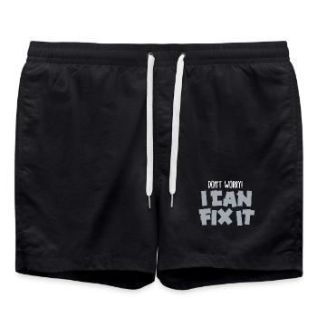 Drôle de père Ruban adhésif Ne vous inquiétez pas! Je peux le réparer - Short de bain - noir - Devant - AI Model Male 185 light (185cm)