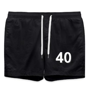40 hell, feiern - Badeshorts - Schwarz - Vorne - AI Model Male 185 light (185cm)
