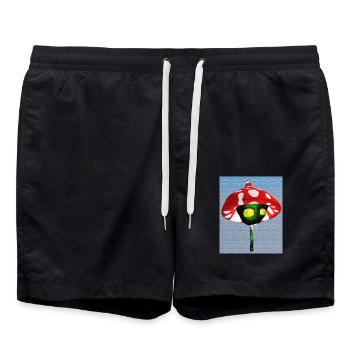 Fliegenpilz Vampir - Badeshorts - Schwarz - Vorne - AI Model Male 185 light (185cm)
