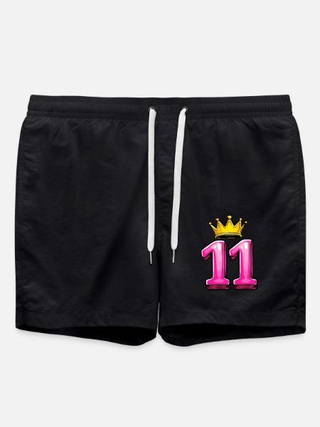 11 Zahl Krone - Badeshorts - Schwarz