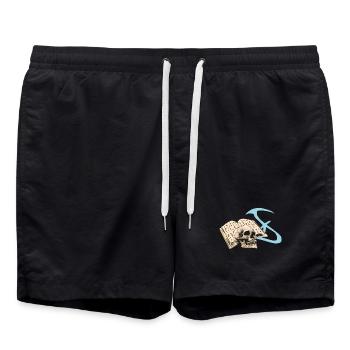 Menschenschädel, zauberbuch, vanitas, okkultistisc - Badeshorts - Schwarz - Vorne - AI Model Male 185 light (185cm)