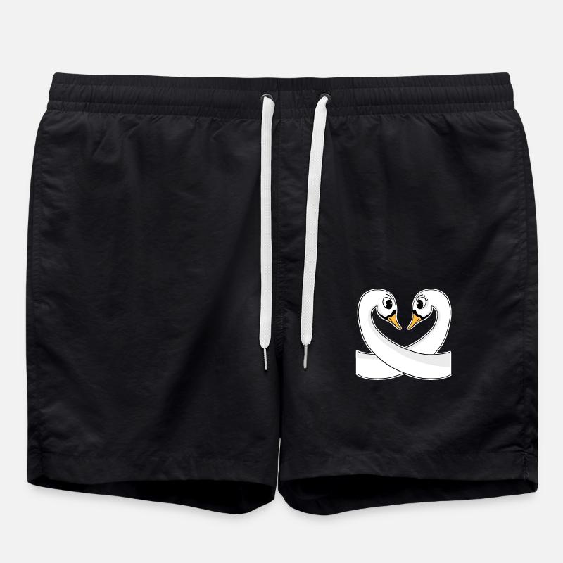 Two swans - Swim Trunks - black