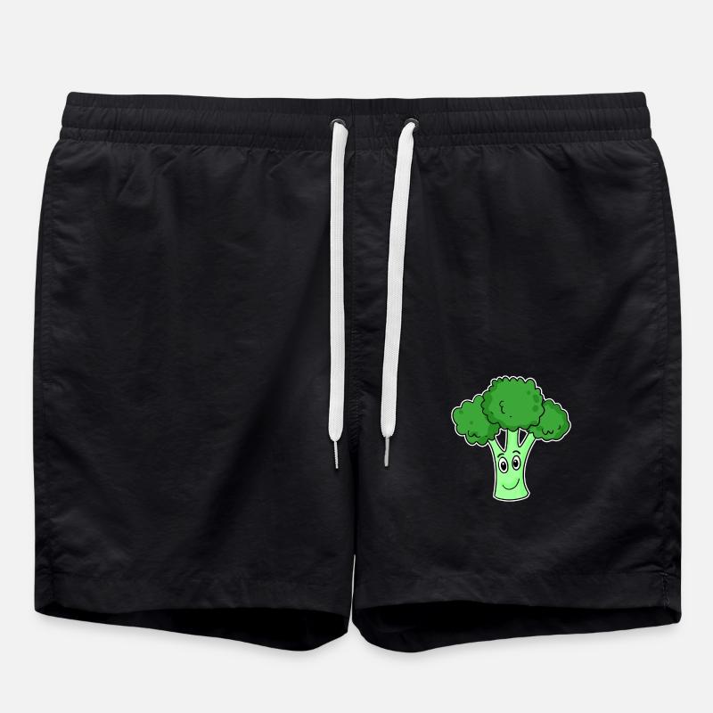 Broccoli Vegetables - Swim Trunks - black