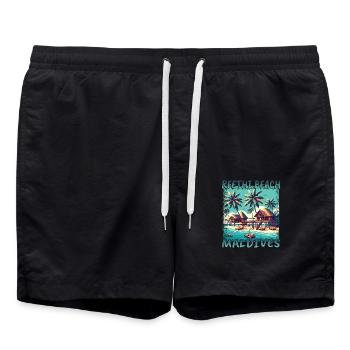 Maldives Reethi Beach Grunge Recreation - Swim Trunks - black - Front - AI Model Male 185 light (185cm)