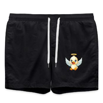Cute duck angel with wings - Swim Trunks - black - Front - AI Model Male 185 light (185cm)