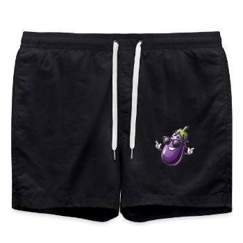 Cool Eggplant Sunglasses Summer Vegetables - Swim Trunks - black - Front - AI Model Male 185 light (185cm)