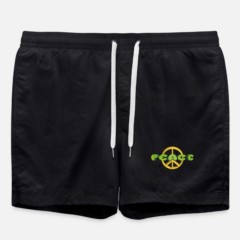 Peace, Joy, Pancakes - Swim Trunks - black