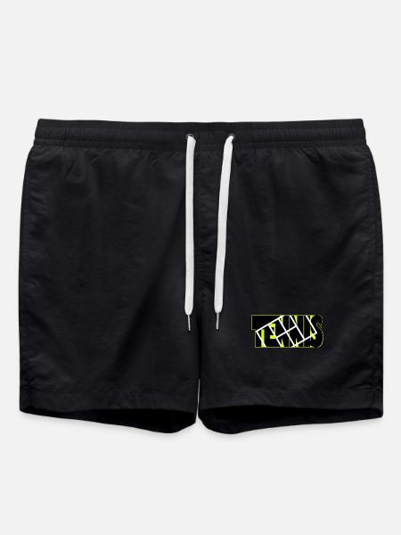 TENNIS Neon Grid Overlay - Swim Trunks - black