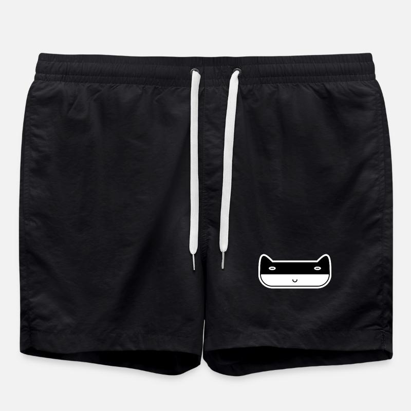 Cat Thug - Swim Trunks - black