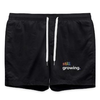 Still Growing Pride Rainbow Minimalist - Swim Trunks - black - Front - AI Model Male 185 light (185cm)