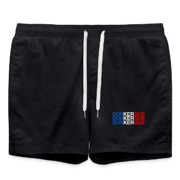DUNKERQUE Frankreich French Flag - Badeshorts - Schwarz - Vorne - AI Model Male 185 light (185cm)
