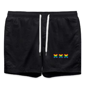 Gay Pride Amsterdam drapeau arc-en-ciel Andreaskruis - Short de bain - noir - Devant - AI Model Male 185 light (185cm)