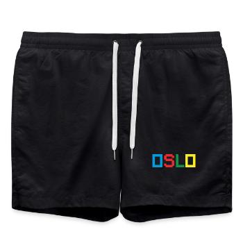 OSLO Norway Norwegen - Badeshorts - Schwarz - Vorne - AI Model Male 185 light (185cm)