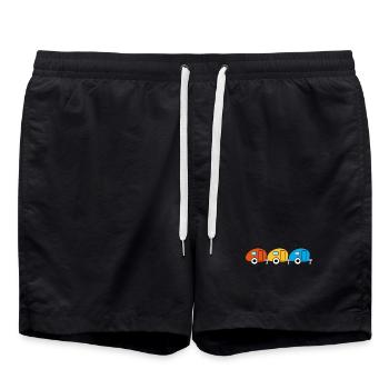 Caravan Three Trio Camping Caravan Van Life Retro - Short de bain - noir - Devant - AI Model Male 185 light (185cm)