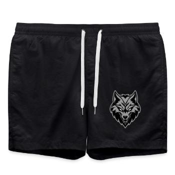 Wolf Kopf Symbol - Badeshorts - Schwarz - Vorne - AI Model Male 185 light (185cm)