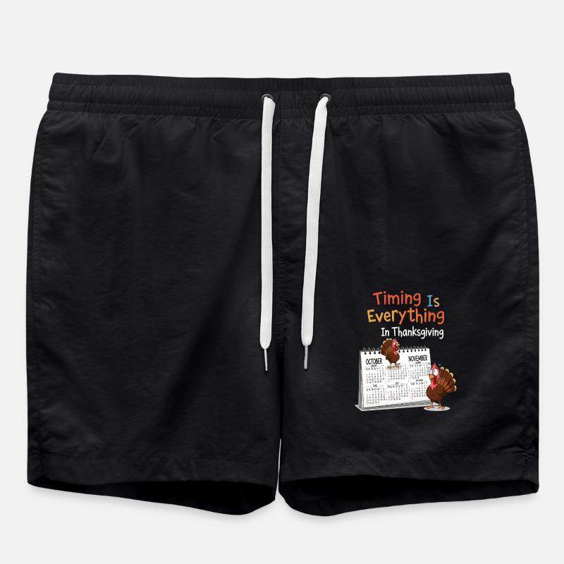 Calendrier de Thanksgiving - Short de bain - noir