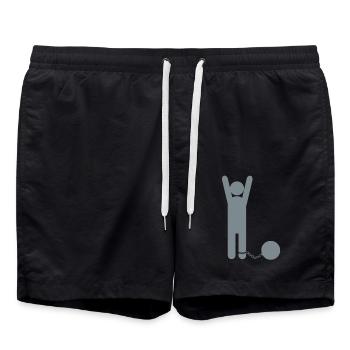 Man in a ball and chain - Swim Trunks - black - Front - AI Model Male 185 light (185cm)
