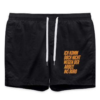 Warum kommst du ins Büro - Badeshorts - Schwarz - Vorne - AI Model Male 185 light (185cm)
