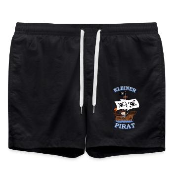 Piratenschiff Kleiner Pirat - Badeshorts - Schwarz - Vorne - AI Model Male 185 light (185cm)