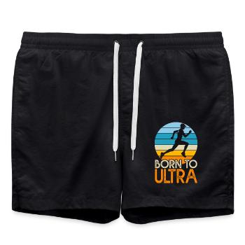 Born to ultra cadeau humour running triathlon - Short de bain - noir - Devant - AI Model Male 185 light (185cm)