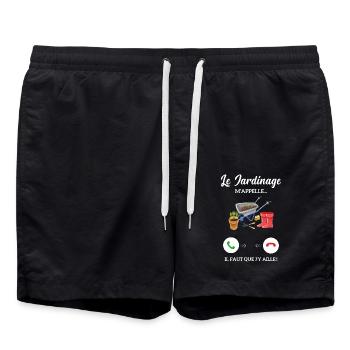 Le jardinage M'appelle Cadeau Amoureux Jardinage - Short de bain - noir - Devant - AI Model Male 185 light (185cm)