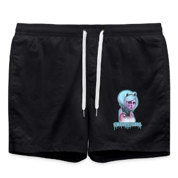 Creepy Girl Pastel Goth Girl Kawaii - Short de bain - noir - Devant - AI Model Male 185 light (185cm)