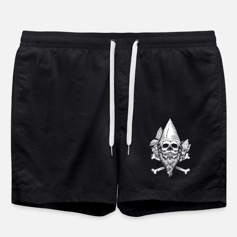Funny Skull Gnom - Swim Trunks - black
