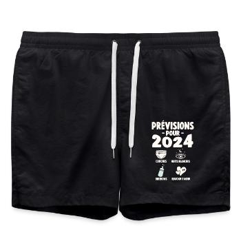 Prévisions Pour 2024 Cadeau De Grossesse 2024 - Short de bain - noir - Devant - AI Model Male 185 light (185cm)