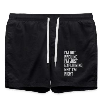 I m not arguing - Swim Trunks - black - Front - AI Model Male 185 light (185cm)