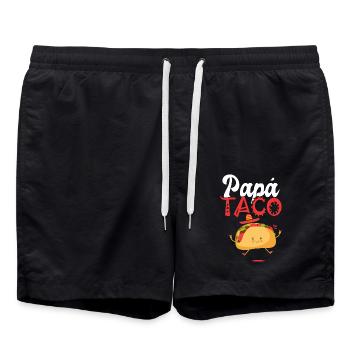 dad taco Taco Tacos mexikanisches Essen Geschenk - Badeshorts - Schwarz - Vorne - AI Model Male 185 light (185cm)