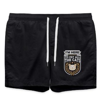 Pet All The Cats - Badeshorts - Schwarz - Vorne - AI Model Male 185 light (185cm)
