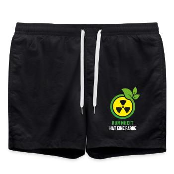 Grüne - Dummheit hat eine Farbe - Badeshorts - Schwarz - Vorne - AI Model Male 185 light (185cm)