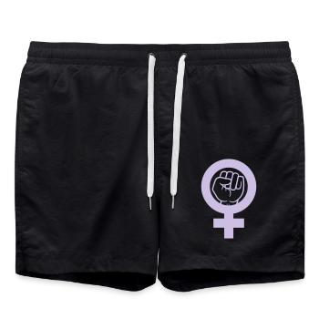 Rébellion Faust Symbole féministe - Short de bain - noir - Devant - AI Model Male 185 light (185cm)