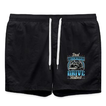LKW Fahrer - Badeshorts - Schwarz - Vorne - AI Model Male 185 light (185cm)