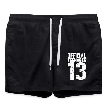 Adolescent officiel 13, cadeau cool 13e anniversaire - Short de bain - noir - Devant - AI Model Male 185 light (185cm)