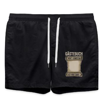 77. Geburtstag Gästebuch - Badeshorts - Schwarz - Vorne - AI Model Male 185 light (185cm)